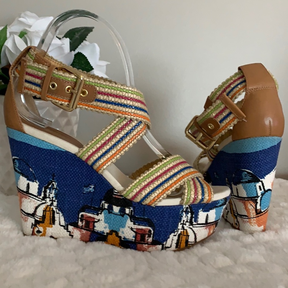 Nine West Multicolor Woman's Wedge Platform Sandal